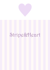 Stripe&Heart - Purple+Beige2 -