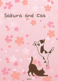 大人かわいい×桜と猫