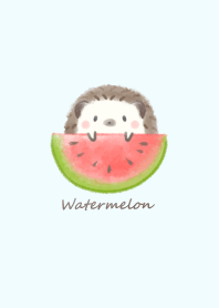 ハリネズミとスイカ -ブルー-