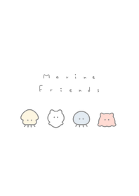 Marine Friends/ white pastel.