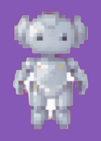 Robot Pixel Art Theme  Purple 01