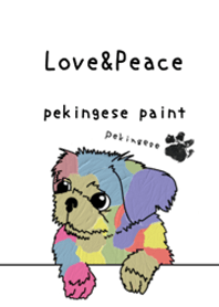 油絵アート【Pekingese paint 87】