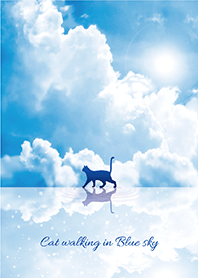 幸運を呼び込む✨青空とカギしっぽの猫