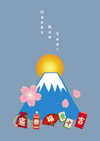 好可愛的新年小物！(莫蘭迪藍色)