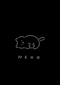 ねてるねこ。黒とグレー