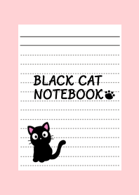 BLACK CAT NOTEBOOK/PINK