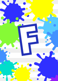 【F】イニシャル❤️ペイント 青