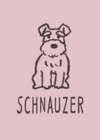 落書きワンコ -シュナウザー- ピンクグレー