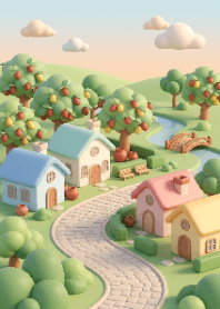 Pastel Fruit Village 3D