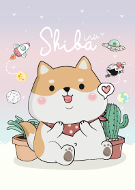 ชิบะและแคคตัส สีพาสเทล