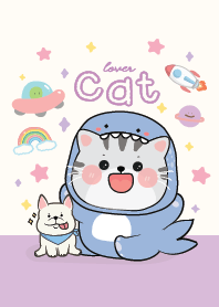 แมวน่ารัก อวกาศสีม่วง