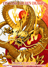 Yin yang Golden dragon