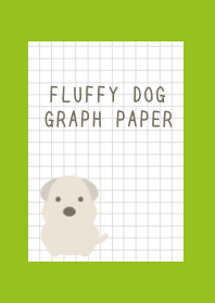 FLUFFY DOG GRAPH PAPER/LEAF GREEN