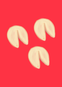 Lucky Fortune Cookie Red & White Food