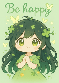 เด็กผู้หญิงน่ารักในชุดสีเขียว สีเขียว