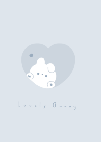 Rabbit in Heart/pale blue gray