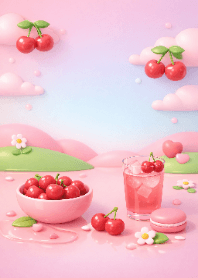 Cherry 3D Sweet Pastel Pink
