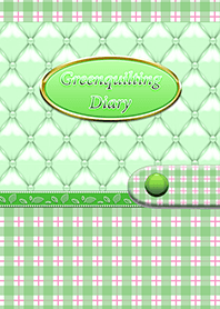 Green Quilting Check Diary