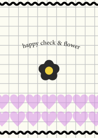 HAPPY CHECK&FLOWER black