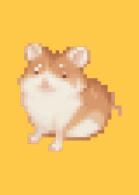 Hamster Pixel Art Theme  Yellow 03