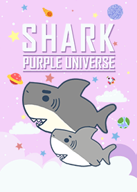 浩瀚宇宙 寶貝鯊魚出沒 紫色星空