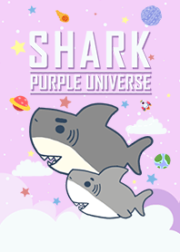 misty cat-Cute shark Galaxy purple