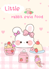 Little rabbit eats food