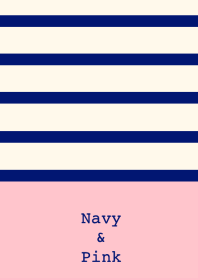 Simple border -Navy&Pink-