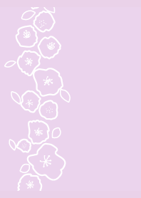 Simple Flowers2 on light purple JP