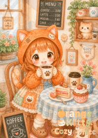 Orange Kitty Cozy Coffee