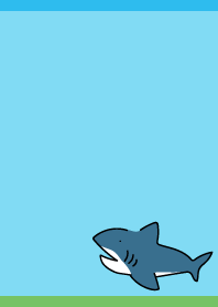 Lazy Shark on blue