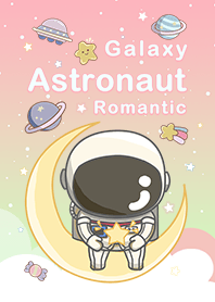 浩瀚宇宙 可愛寶貝太空人 漸層西瓜紅