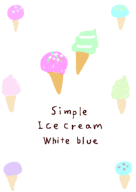 simple ice cream White blue