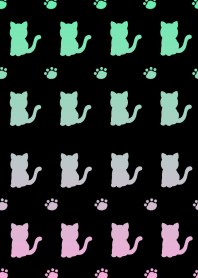 HAPPY GRADIENT CAT/BLACK