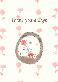 Hedgehog and Carnation -red- 2