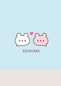 Pair Bear&Heart - Soda Blue&Pink Beige