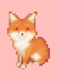 ธีม Fox Pixel Art สีชมพู 02