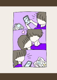 男の子と女の子◎カップル/紫色/パープル2