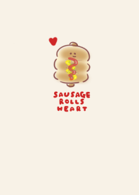 simple sausage rolls heart beige