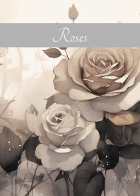 Monochrome Roses white