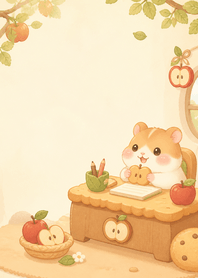 Apricot Hamster Apple Cookie Desk