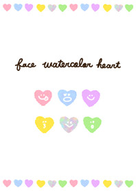 face watercolor heart