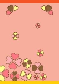 ハートの四葉　赤と黄色