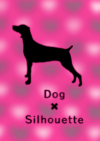 犬×シルエット（ワイマラナー・ピンク）