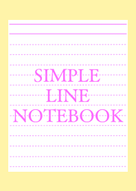 SIMPLE PINK LINE NOTEBOOK-LIGHT YELLOW