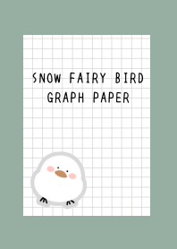 SNOW FAIRY BIRD GRAPH PAPER-DUSTY GREEN