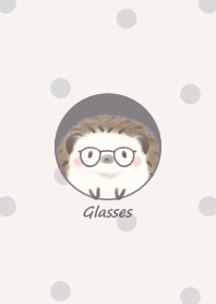 Hedgehog and Glasses* -black- dot