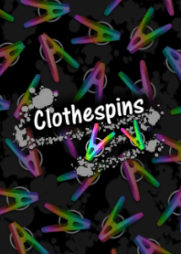 Clothespins -Splash rainbow-
