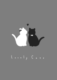 白猫と黒猫。グレーブラック