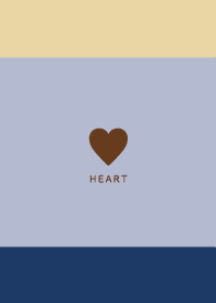 Simple Heart / Navy&Brown / Lavender